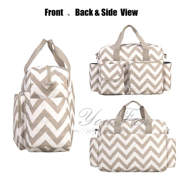 Waterproof Diaper Shoulder Bag Travel Stripe Diaper Handbag