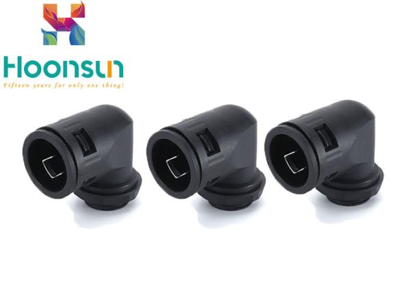 AD42.5 90 ° Black Conduit Nylon Cable Gland Quick Dismounting PG Thread