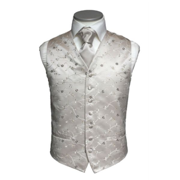 Mens flora waistcoat vest uniform wedding