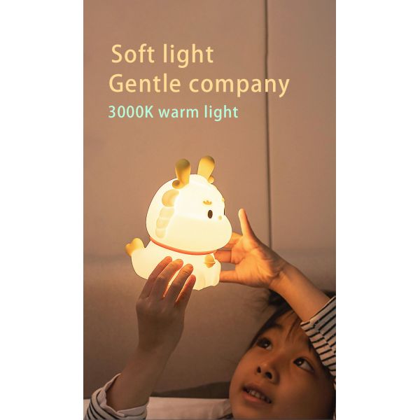 Smart Voice Dragon Charge With Sleeping Silicone Pat Creative Night Light Gift Colorful Atmosphere Light