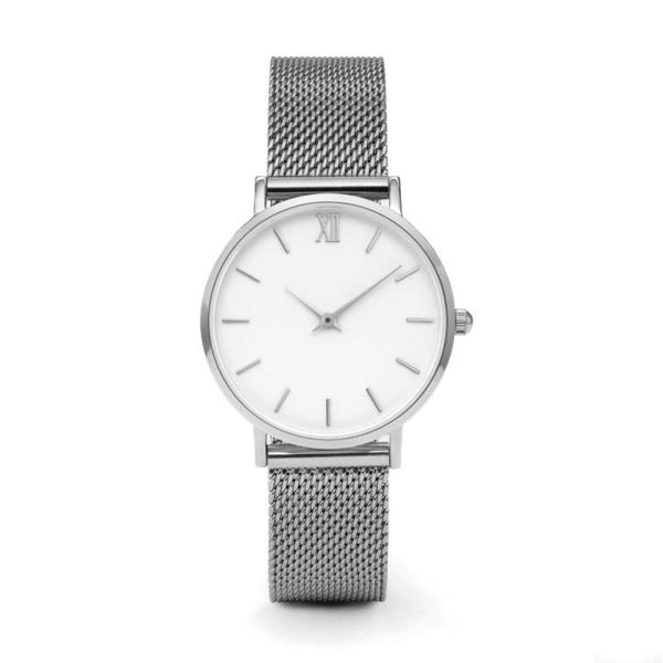 Business Sliver Womens Silver Watches With Crystals , Custom Logo