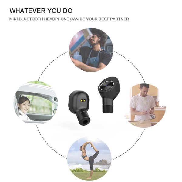 Наушники Bluetooth Earbuds спорта Tws R16 беспроводного в-уха наушника истинные самые лучшие бесшнуровые (с шлемофоном Mic самым небольшим стерео)