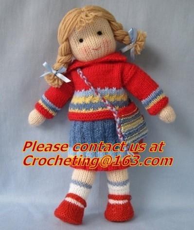 Fashion & Popular Hand Made Crochet Knitted Girl Doll, panda, toy, cotton yarn custom toys