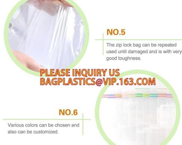 Double zip seal packaging bag, Double sealed food storage custom printed plastic zip lock bag, Moisture Proof plastic go