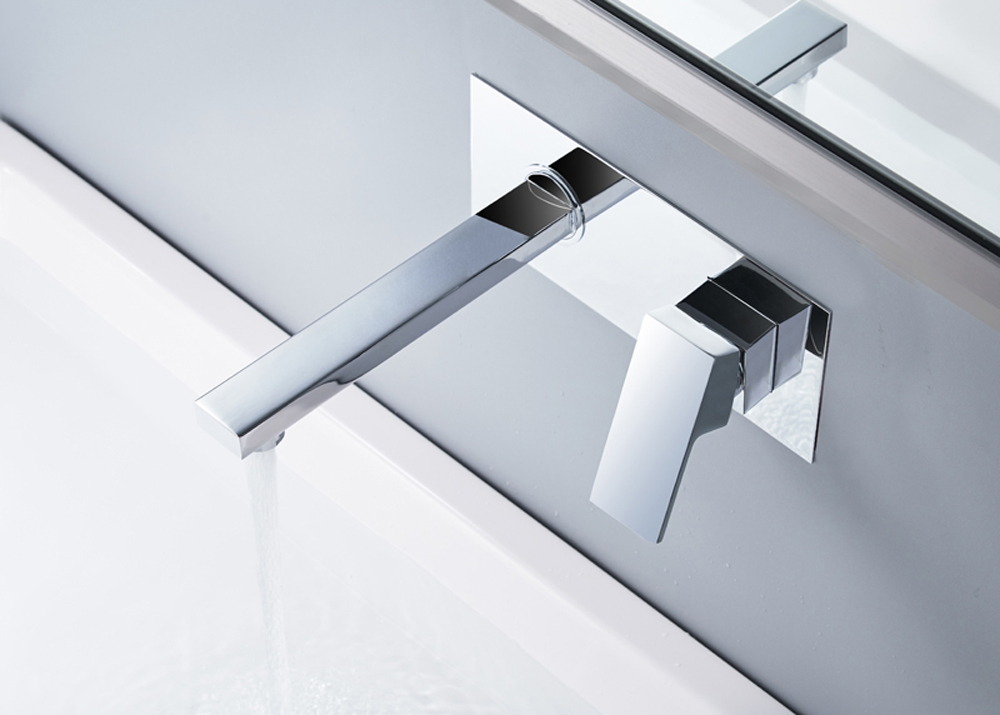 Wall-mounted Basin Faucet with Brass Body and 35mm Ceramic Cartridge Suitable
