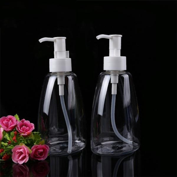 garrafa transparente plástica cosmética do animal de estimação do sabão 300ml líquido com bomba da loção