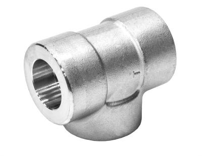 Stainless Steel Socket Weld Tee , ASTM A182 F316 1 1 / 2  Reducing Pipe Tee