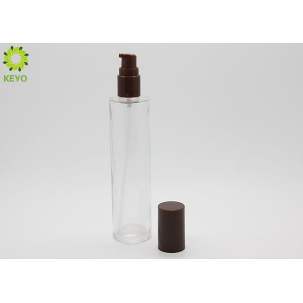 Clear Cosmetic Packaging Round Empty Lotion Containers With Lotion Pump