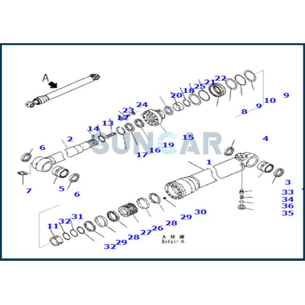 707-99-50730 7079950730 excavatrice de Kit For PC200-8 de service de cylindre de bras