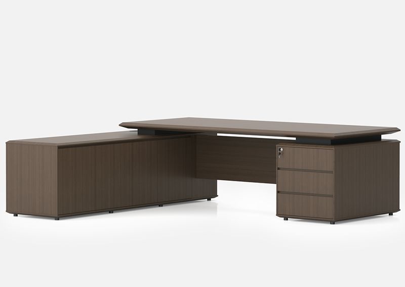 Executive Office Desk 2400mm 2600mm 2800mm Manager Workstation With Side Cabinet