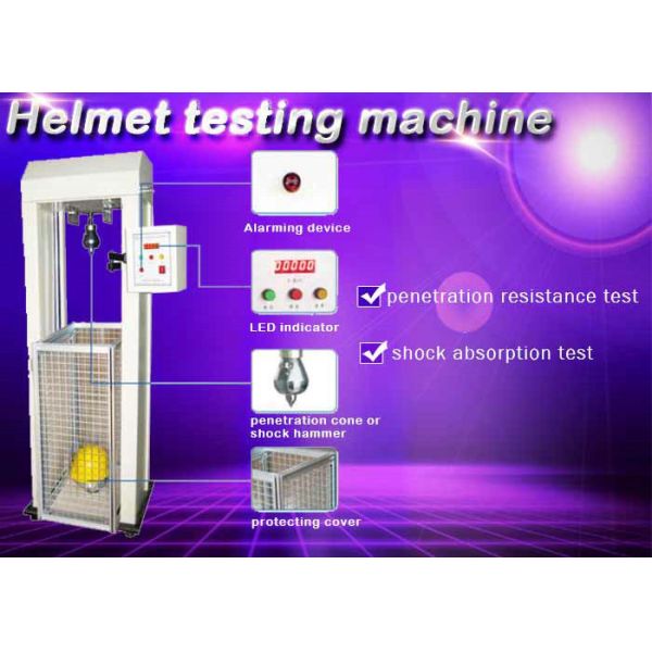 Safety Helmet Shock Absorption And Penetration Tester , Helmet Lateral Rigidity Tester