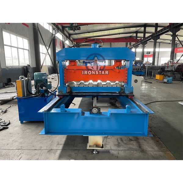 “Flying Tracking Cutting Trapezoidal Color Steel Roof Roll Forming Machine For Saudi Arabia Market High Speed Flying Tracking Cutting Trapezoidal IBR Roof Panel Roll Forming Machine For Saudi Arabia ”