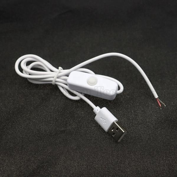 High Quality 5V USB to Open Tinned Wires ON OFF 501 Push Switch Button Power Extension Cable for Christmas Led Light Strip Lamp