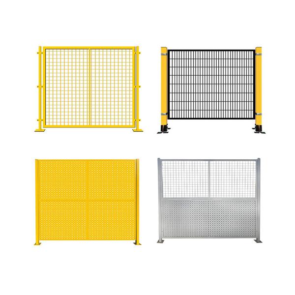 Hsj Multi-Material Modular Safety Fence Module EN ISO Certified Industrial Robot Guard Barrier Customizable Steel PC Perforated Panel Safety Partition For Automated Workshop Equipment Isolation
