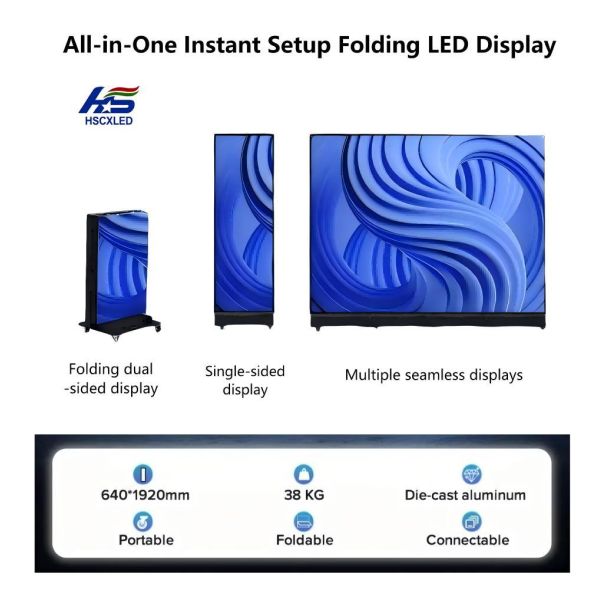 P1.53 Foldable LED poster screen LED Poster Display
