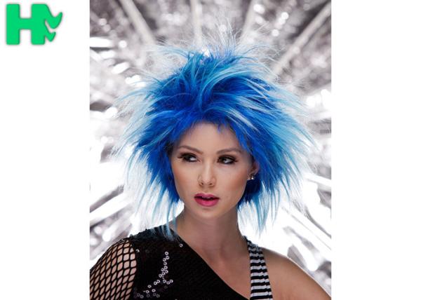 Heat Resistant Clown Synthetic Cosplay Wigs Colored Explosive Head For Party