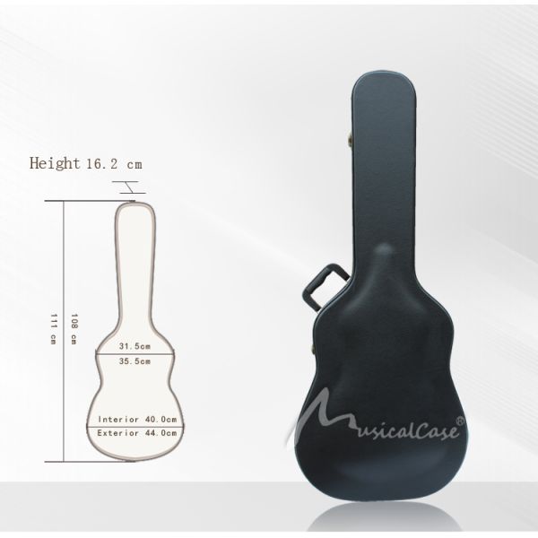 Popular Shockproof Acoustic Guitar Case Durable Wood Structure Premium Leather Lining