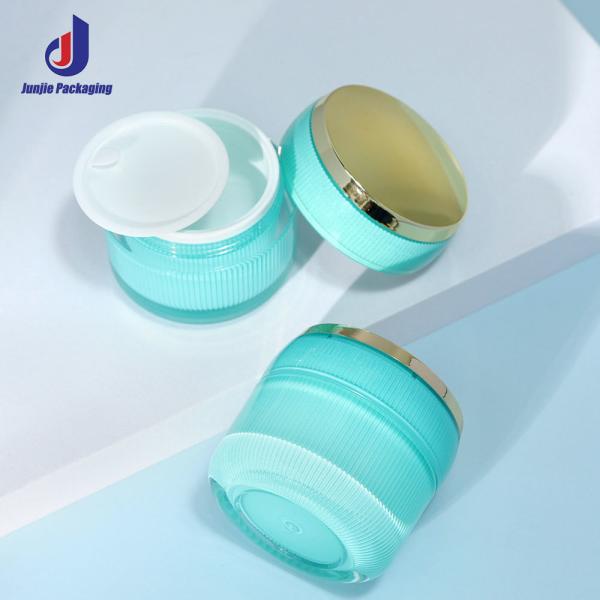 Collar Material Acrylic Double Wall Lotion Jar Round Cap Container for Face Cream and Eye Cream