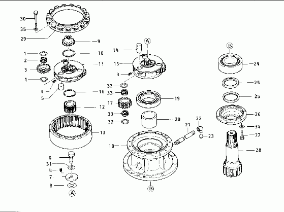 Собрание несущей планеты E200B E320 E320B 099-3790 для насоса M2X120B-CHB-11A-05