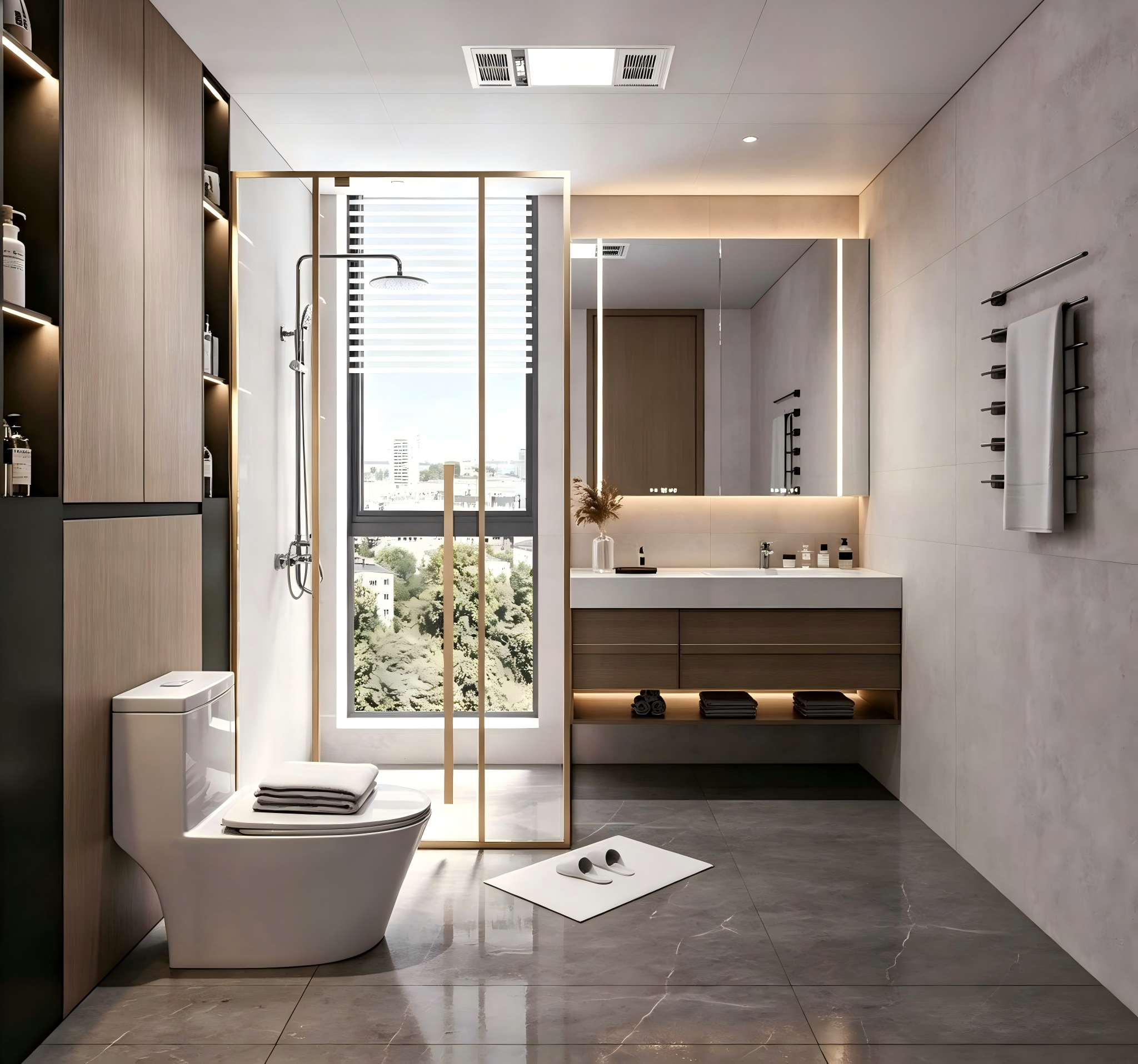 Lightweight Bathroom Modular Units High Strength Modular Restrooms Mold Resistant