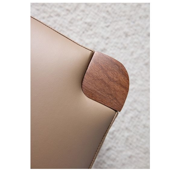 Restaurant Solid Wood Dining Chair Creative Soft Backrests Cow Corner Shape Armrests
