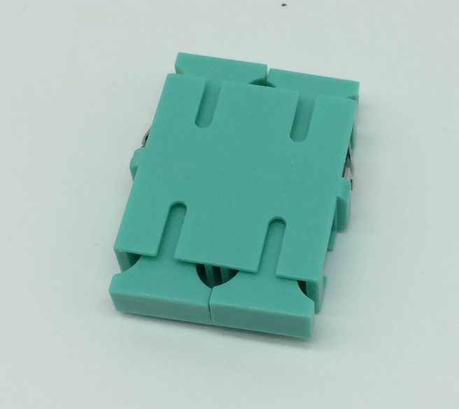 SC Duplex Fiber Optic Network Adapter Flangeless Ceramic Sleeve SUS304 Metal Clip