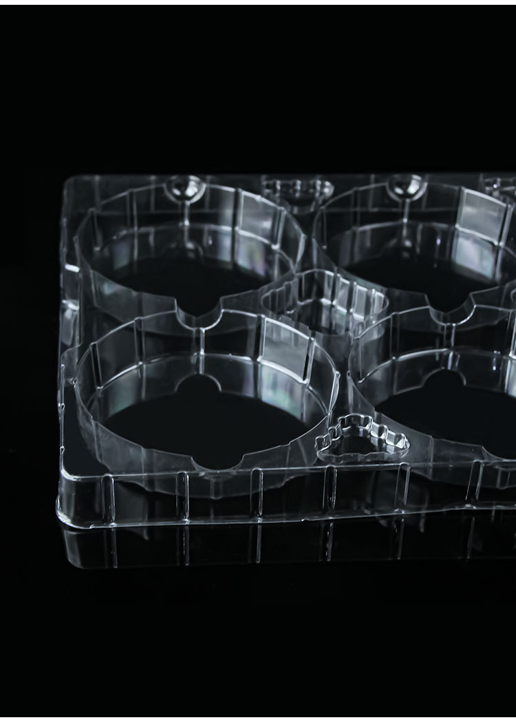 6-cell Rectangular Transparent PET Anti-static Tray Automotive Parts Blister Packaging