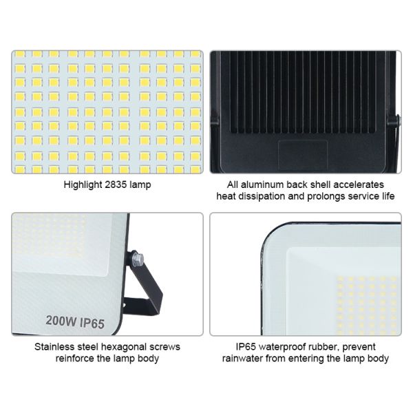 KCD Garden Aluminum 220v Square IP65 Waterproof RGB LED Flood Light with 5 Year Warranty for Outdoor Construction
