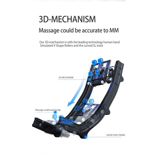 Reclining Full Body Music Massage Chair 149cm ABS Iso9001 Bionic