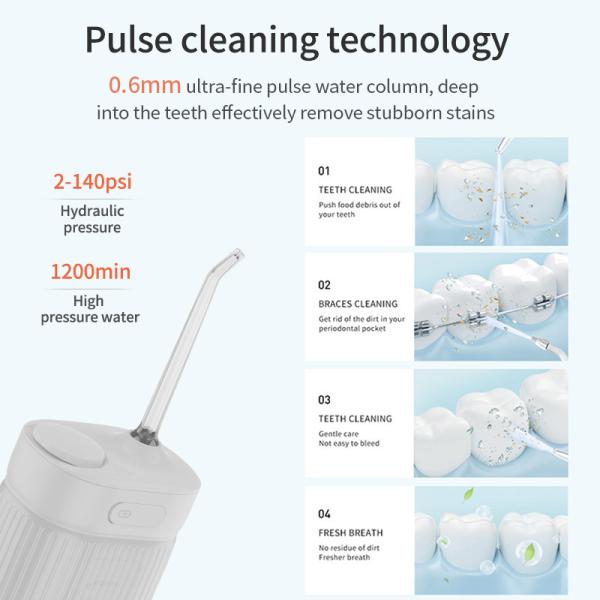 Household Oral Irrigator Water Flosser Rechargeable With 4 Nozzles 3 Modes