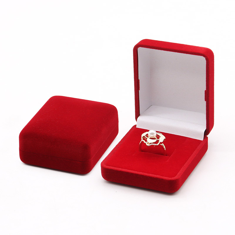 Stylish Rectangular Velvet Ring Box Velvet Pendant Box With Custom Color Options