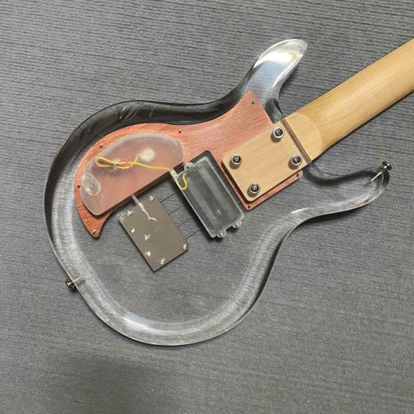 Custom Dan Armstrong 4 Strings Acrylic Electric Bass Maple Neck Rosewood Fretboard w/H