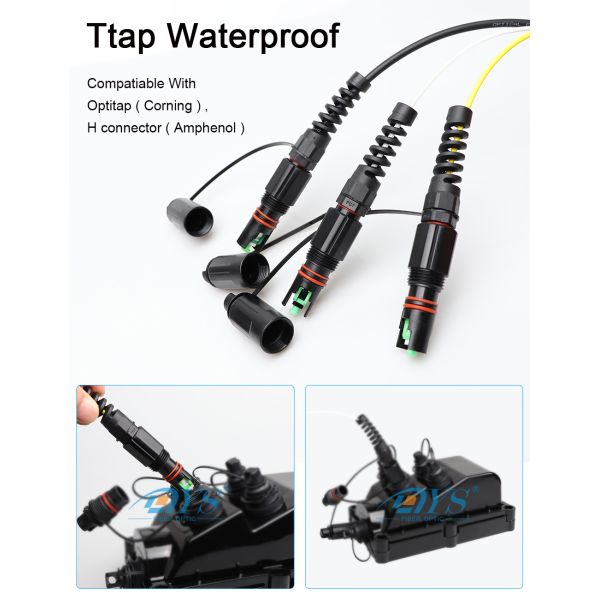 IP68 Waterproof FTTH Patch Cord Connector Outdoor Fiber Optic Cable Assemblies