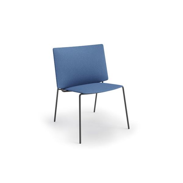 Luxury Upholstered Molded Lounge Chair Fabric With Powder Coated Metal Legs