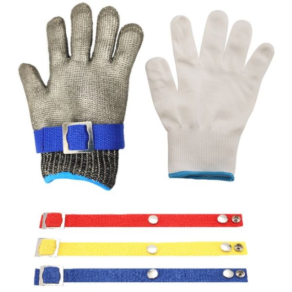 SS316 Wire  Class 5 Cut Resistant Protective Work Gloves Polyethylene Fibers