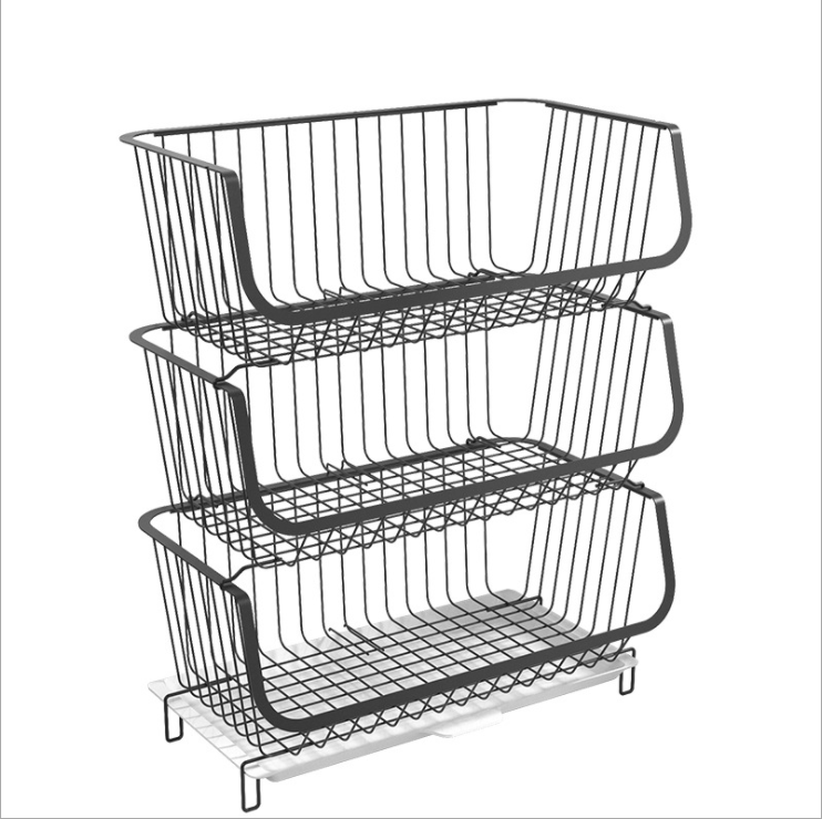 Wall Hanging 20KG Bearing 41cm Length Steel Kitchen Basket Rack