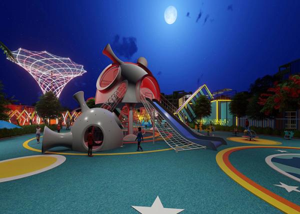 Space Theme Children'S Outdoor Play Area  Large Outdoor Play Equipment