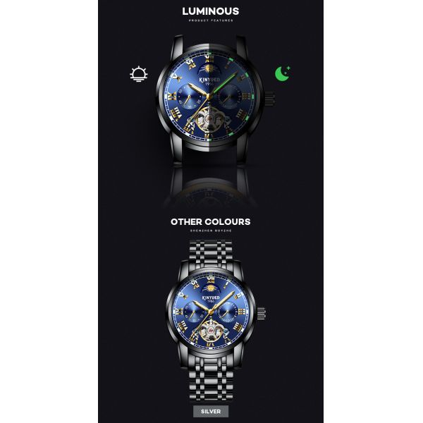 KINYUED watch own brand mens watches in wristwatches manufacturer tourbillon mechanical wristwatch