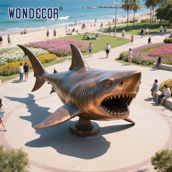 Marine Predator Cast Art Casting Statue Escultura de tiburón de bronce