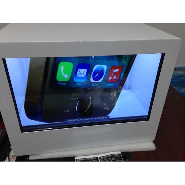 Metal Showcase Transparent free standing digital signage USB Port