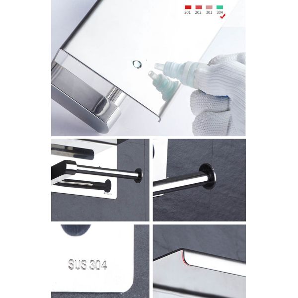 Stainless Steel 304 Toilet Tissue Dispensers , Toilet Paper Holder With Shelf OEM