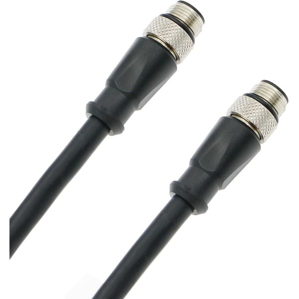 Alvin's Cables M12 A-Code 3 Pin Male to 3 Pin Male Sensor Actuator Cable for Industrial Sensors, Actuators, I/O Modules, High Flex 1m| 3.3ft