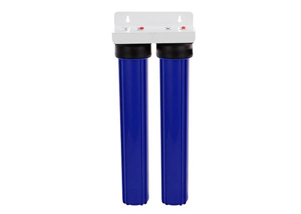 20'' slim twin sump blue polypropylene  water filter housings with 1 inch in/out port