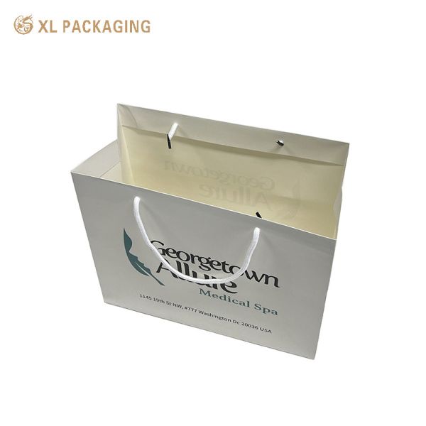 XL Packaging Custom Company Logo Paper Shopping Bags High Quality Coated Paper Hand Bags For Clothes Shoes Retail Packaging Sturdy Handles Gloss Matt Lamination & Bulk Order Discounts