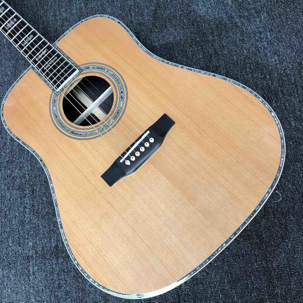 Custom AAAA All Solid Cedar Wood Dreadnought 41 Professional Customized Acoustic Guitar with Tuner Made in Taiwan