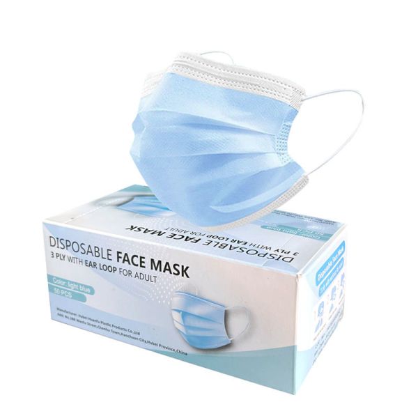 Hubei Haxin Medical Masks EN14683 TYPE IIR Disposable Nonwoven 3-ply From White List Manufacturer for Medical Use