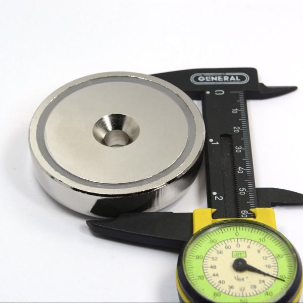 Kellin Neodymium Pot Magnet Magnetics 249 LB Super Power Neodymium Cup Magnet 0.59 Thick x 2.36 Diameter
