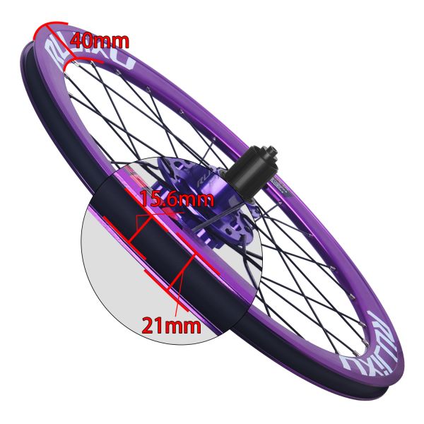 Double Walled 20 Inch Bike Wheelset Aluminum Alloy Rims 40mm Depth 451 Hub Disc Brake Wheelset