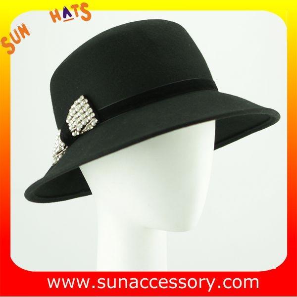 2046 Sun Accessory black wool felt winter mid brim ladies hats ,Shopping online hats and caps wholesaling