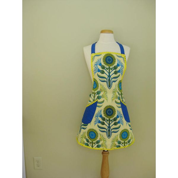 Ladies Apron, Kitchen Apron, Full Cooking Apron, Yellow Apron, Apron With Pockets, Gift For Women, Adult Apron, Gift Und